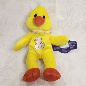 Kellytoy Duck 9" Yellow Orange Plush Stuffed Toy Duck Embro 1999 Kuddle Me Toys
